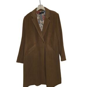 Peruvian Connection Baby Alpaca Wool Long Coat Brown Women’s 18 Lined Peru